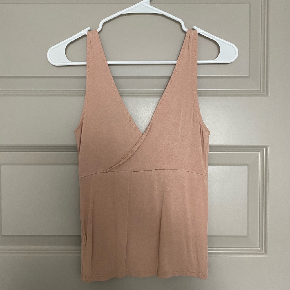Nude/peachy wrap top